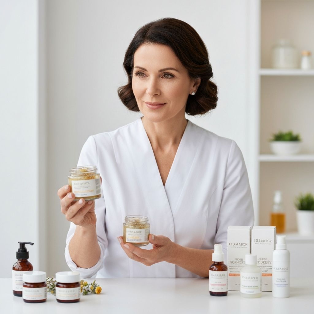 Skincare consultant with natural products