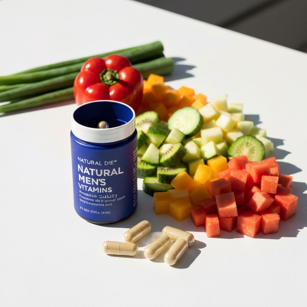 Natural supplements for men with fresh fruits